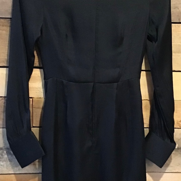 Mi Ami‎ little Black Dress XS Tie Front Knee Length quiet luxe glam chic elegant - Picture 4 of 7